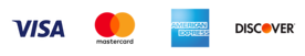 Visa, Mastercard, American Express and Discover accepted